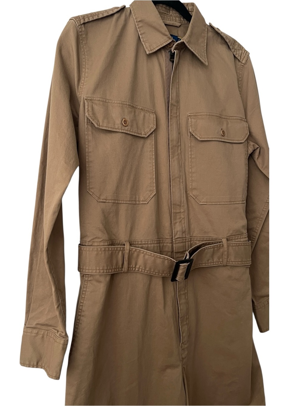 Polo Ralph Lauren Cotton Twill Jumpsuit In Montana Khaki Size 4 - Picture 5 of 15